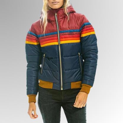 Amber | Regnbuestribet zip-up jakke