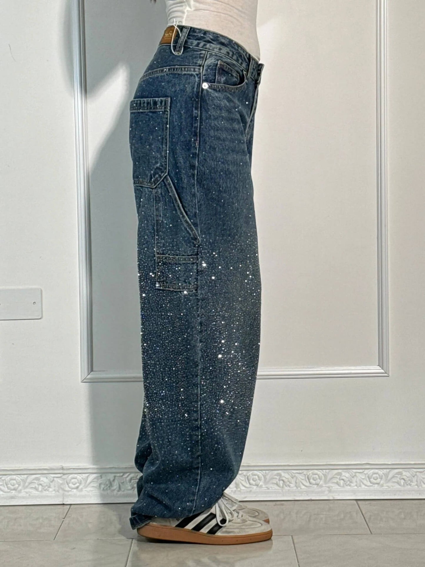 Sheena - Jeans med glitter i denim