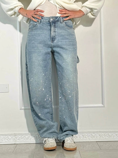 Sheena - Jeans med glitter i denim