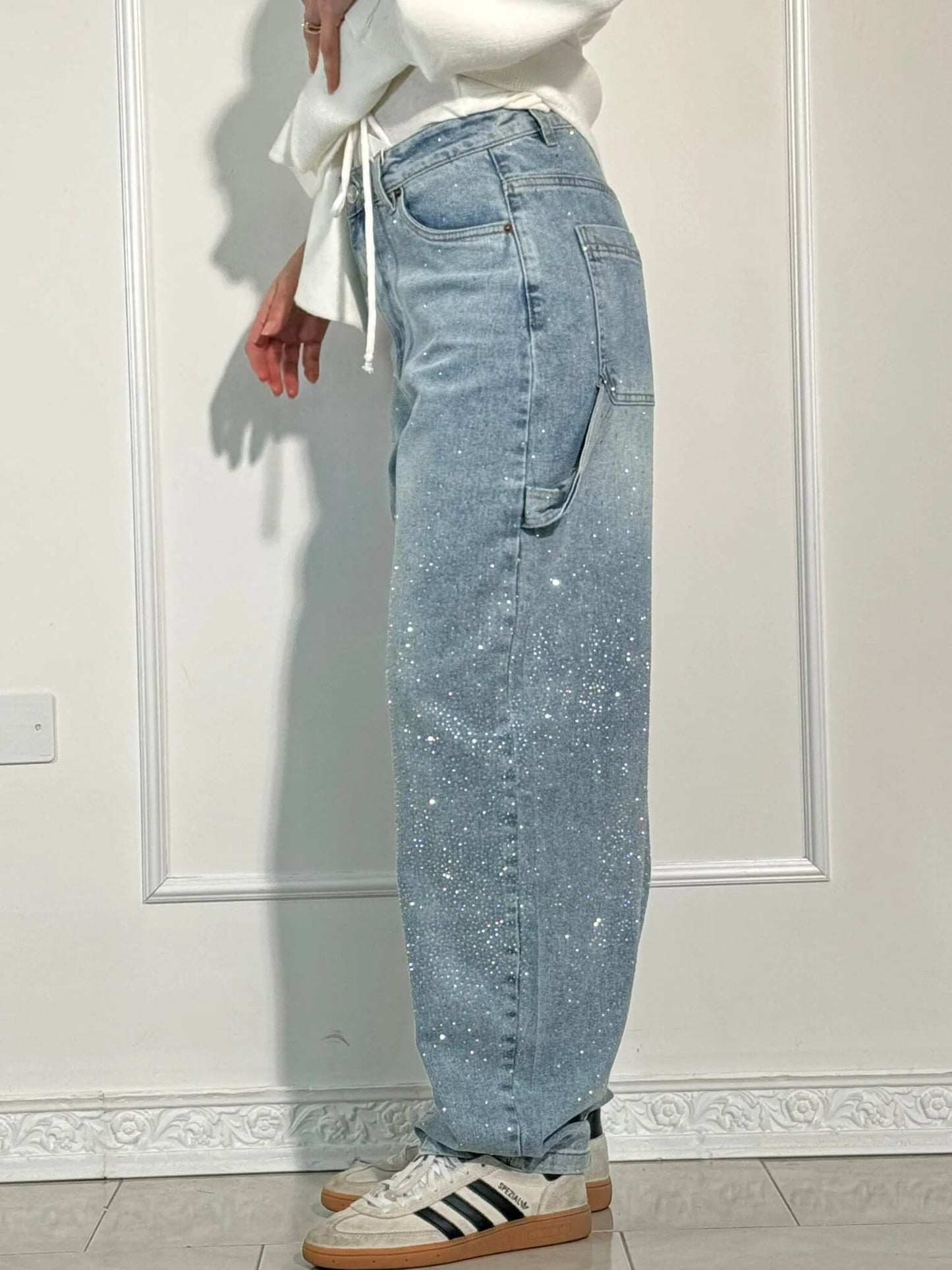 Sheena - Jeans med glitter i denim