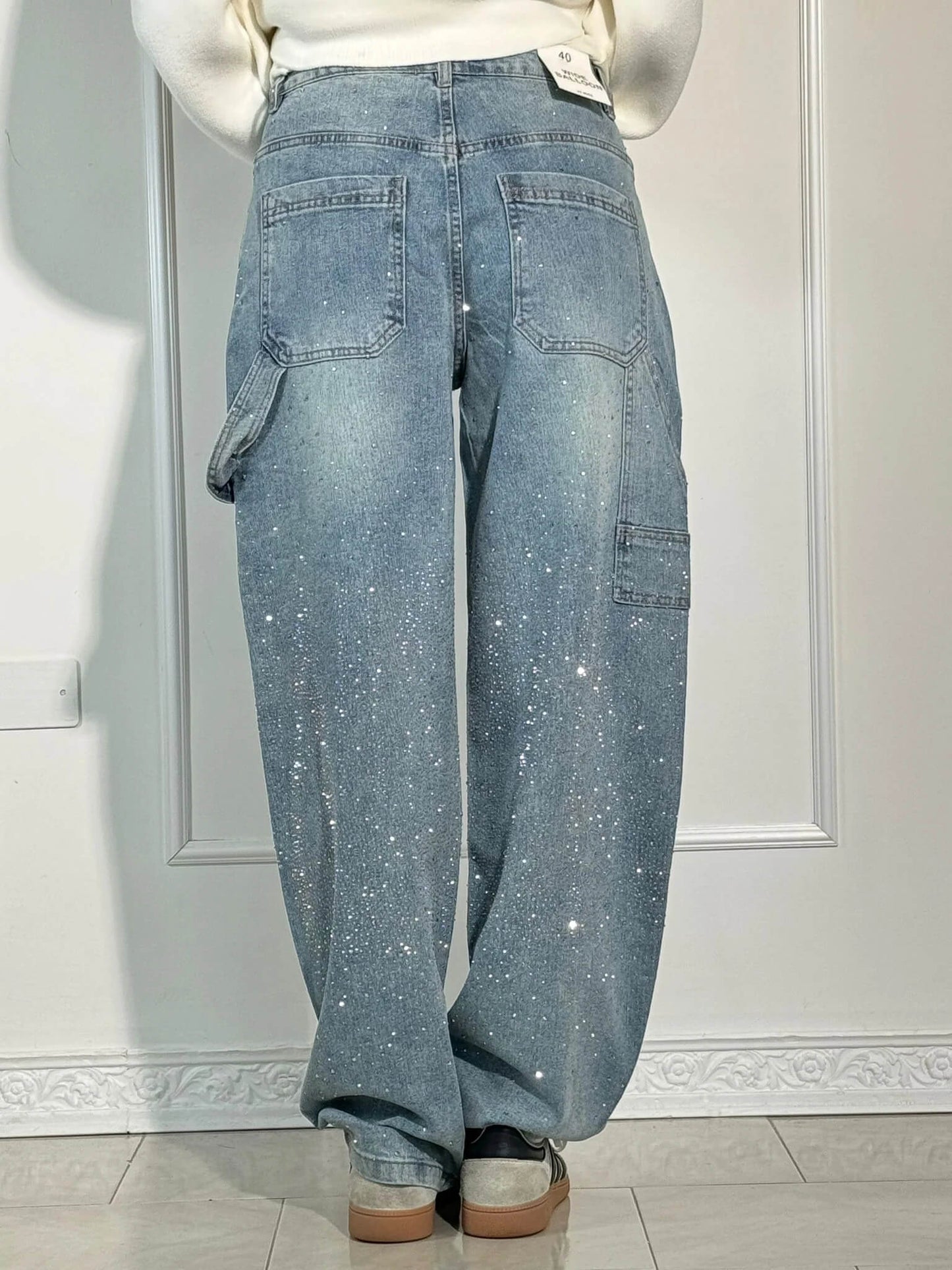 Sheena - Jeans med glitter i denim