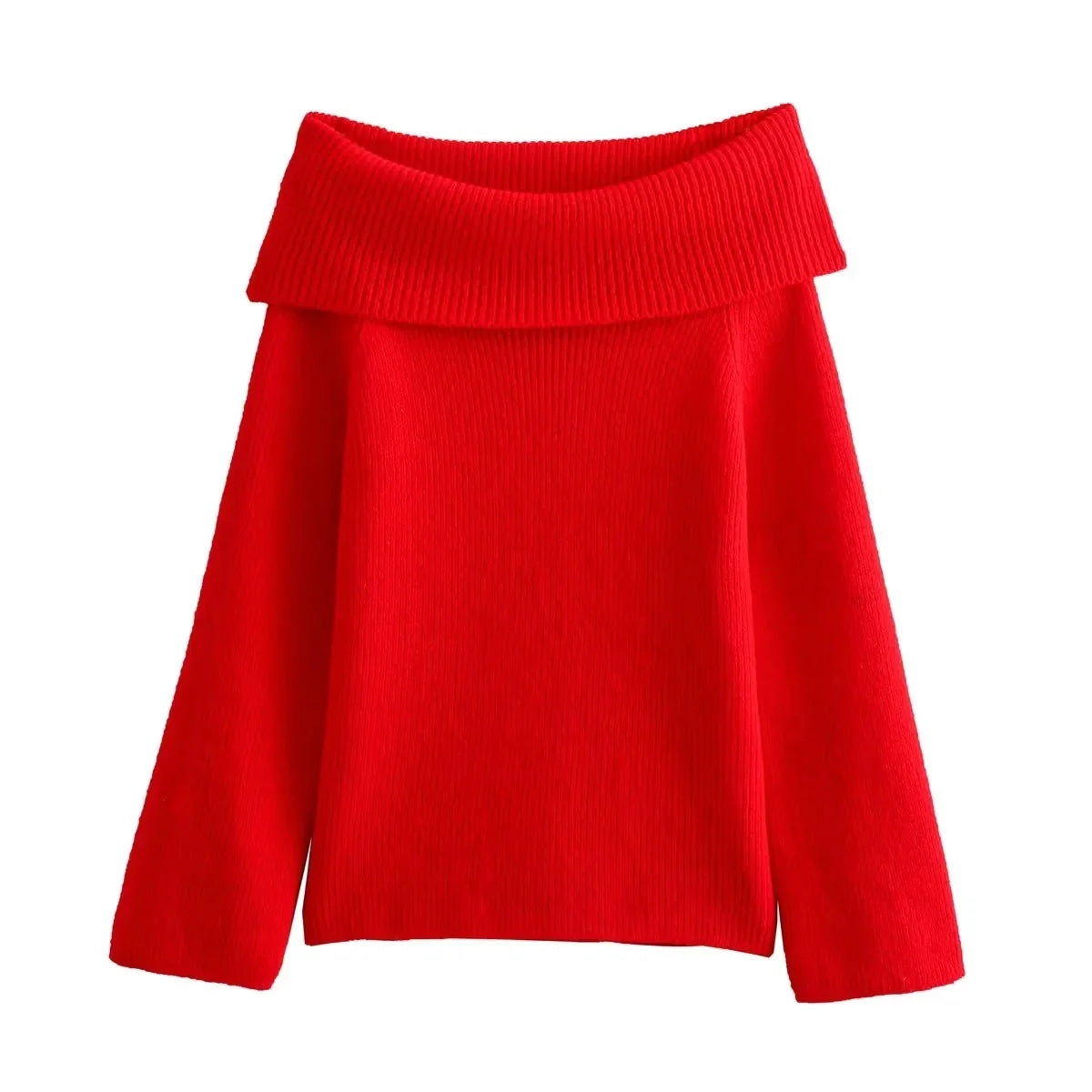 Kath - Trafza Off-Shoulder Ribbed Knit Sweater