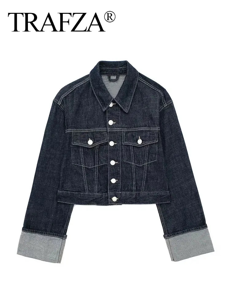 Trafza - Vintage Denim Jakke og Bukser Sæt