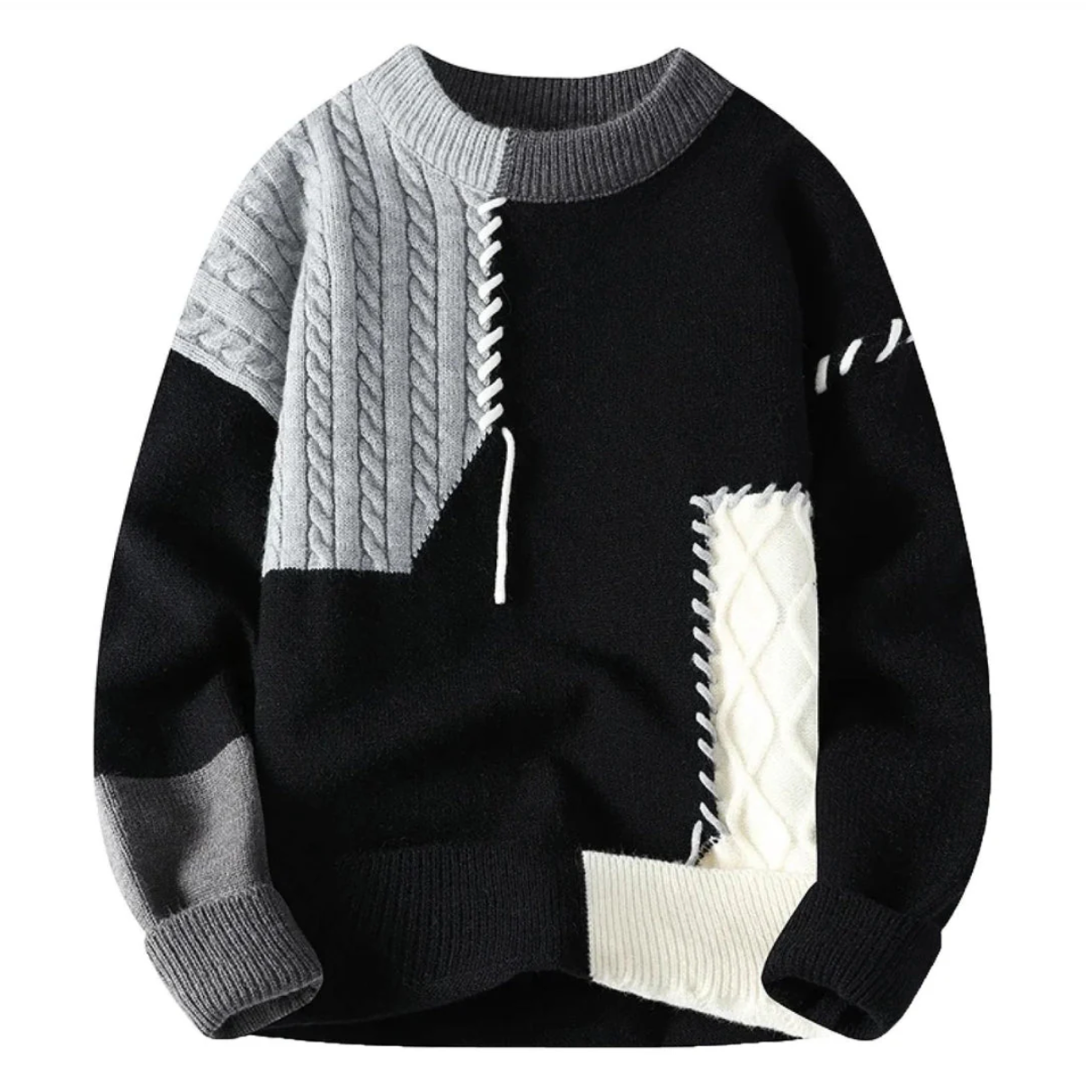 Amor | Sweater med patchwork