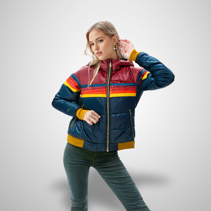 Amber | Regnbuestribet zip-up jakke