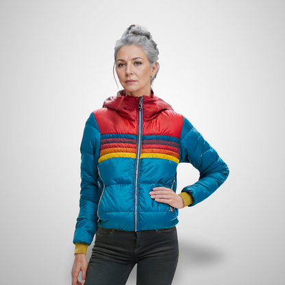 Amber | Regnbuestribet zip-up jakke