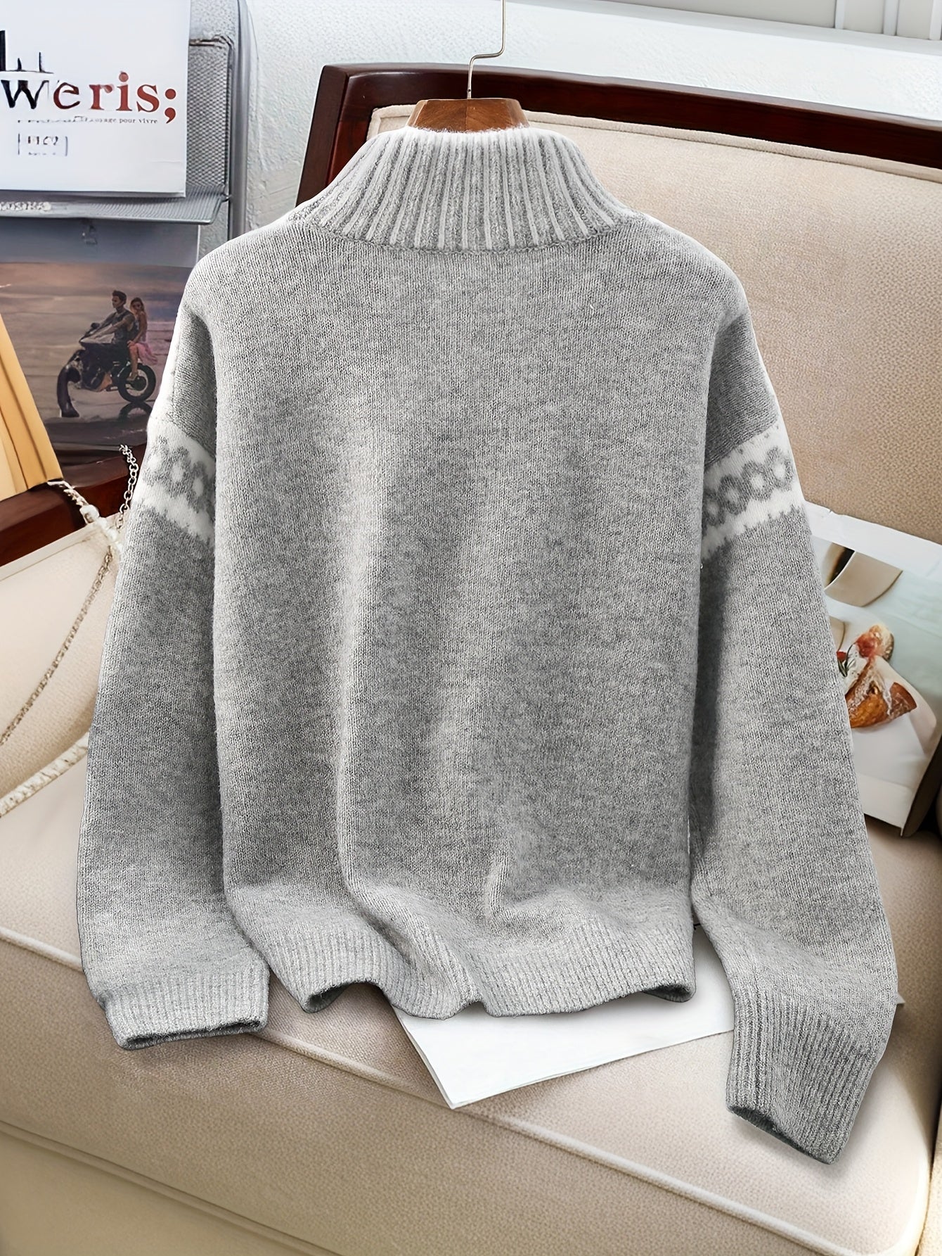 Amelia | Elegant strikket sweater med halv rullekrave